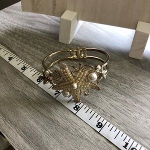 Vintage Silver in Color and Faux Pearl Bracelet